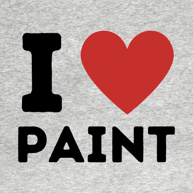 I Love Paint Simple Heart Design by Word Minimalism